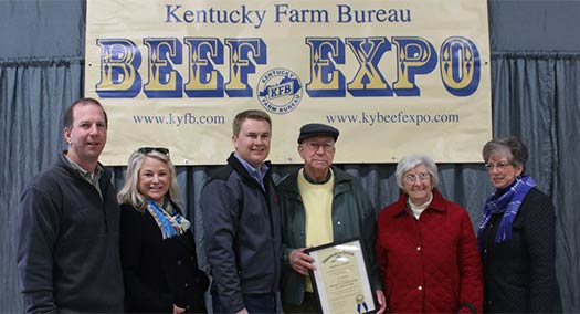 J.L. receiving the Honorary Commissioner of Agriculture Award from Kentucky Agriculture Commissioner