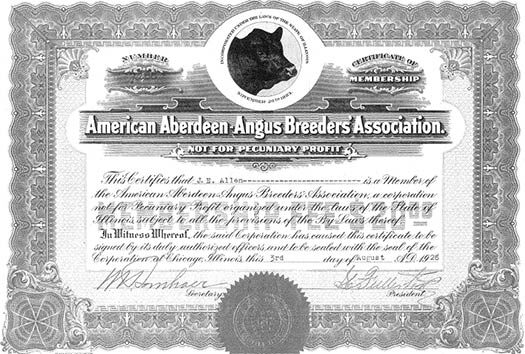 JE Allen Certificate